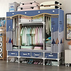 Portable Wardrobe Cloth Wardrobe Large Wardrobe,Simple Portable Wardrobe Multifunction Bedroom Wardrobe Storage Partition Suspension Storage Wardrobe,D,172 * 240 * 45cm Port
