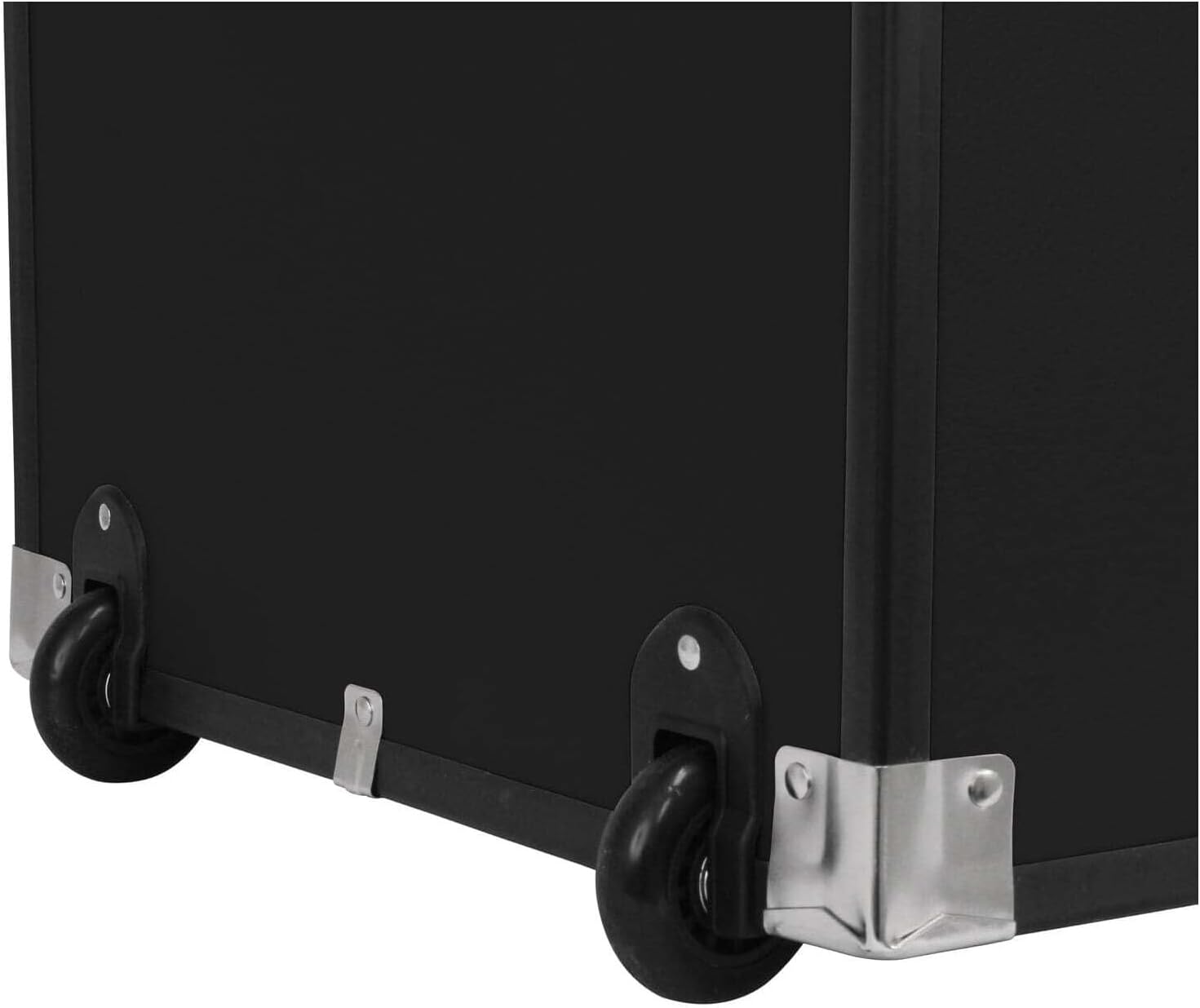 HomeStock Seaside Style Heavy Duty 31" Under Bed College Storage Trunk with Wheels & Lock, Latch Closure Type, 30" L x 8.25" W x 18.25" H, Ideal Camp Dorm Room Trunk Footlocker Black