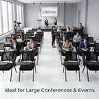 24 Pack Folding Training Chair with Tablet Arm & Cup Holder, Commercial Grade Conference & Meeting Room Chairs with Writing Board, Space Saving Foldable Classroom Chairs for Seminar, School, Church
