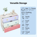 Modern Nightstand with 3 Drawer, Wooden Bedside Table for Kids Room, Toddler Childs Storage Cabinet with Euro Glides, Safety Anti-Tip Design, Easy Assembly, Colorful Finish, 2026 Upgrade (Colorful)
