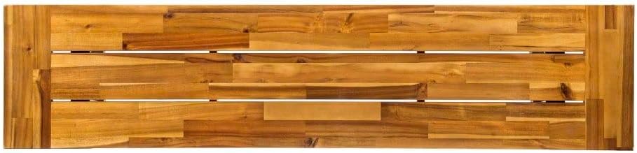 Acacia Wood Outdoor Dining Bench, Backless Patio Bench for Garden and Poolside