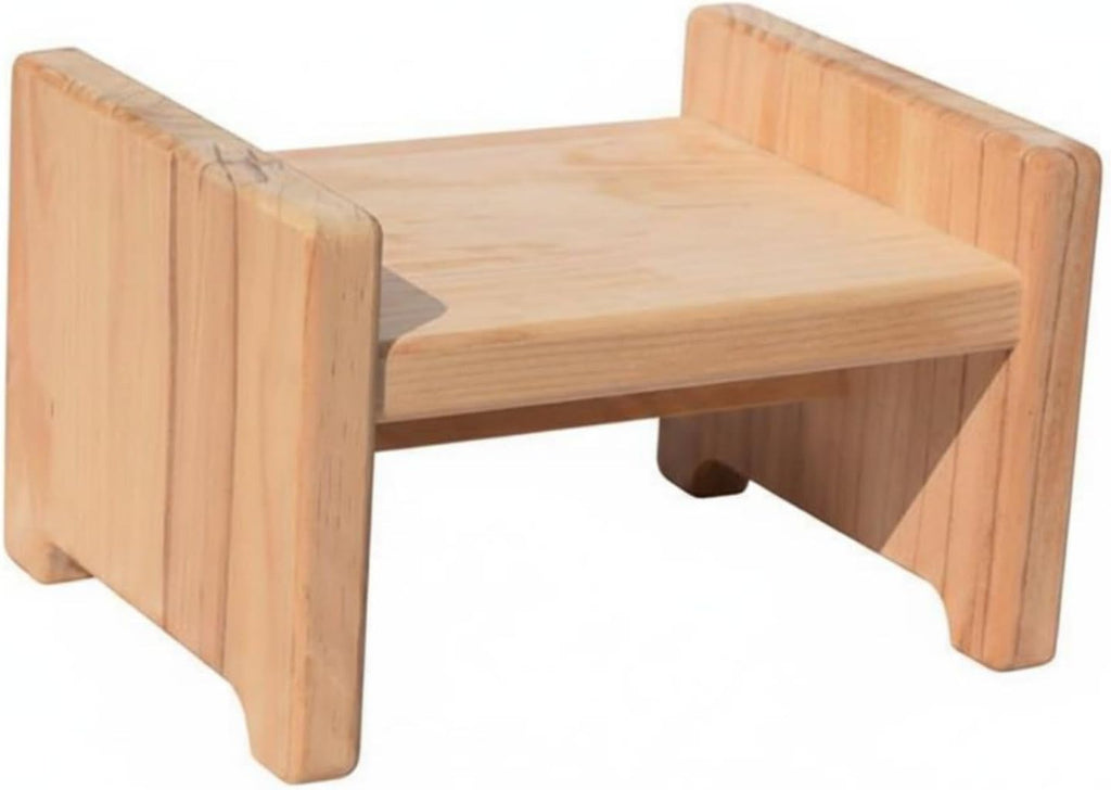 Children Bench Wooden Shape Low Profile Rounded Corners Multipurpose Seat Suitable for Plant Stand Living Room Entry