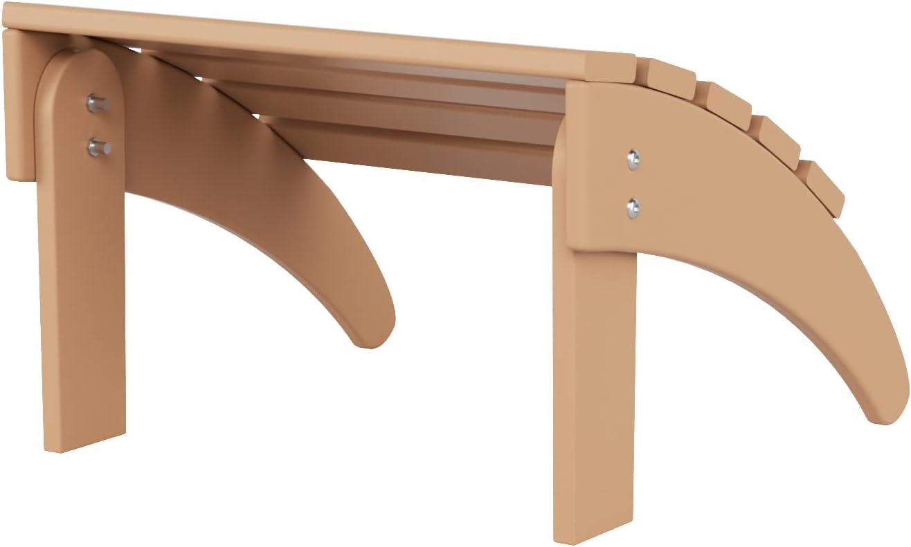WO Home Furniture Adirondack Ottoman Outdoor Patio Footrest 13.5" Inch Folding Footstool for Outdoor Adirondack Chair (Teak)