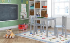 Humble Crew Kids Table and Chair Set, Toddler Activity Table with 2 Chairs for Play, Crafts, Snacks & Learning, Wooden Kids Furniture for Playroom & Bedroom, Grey