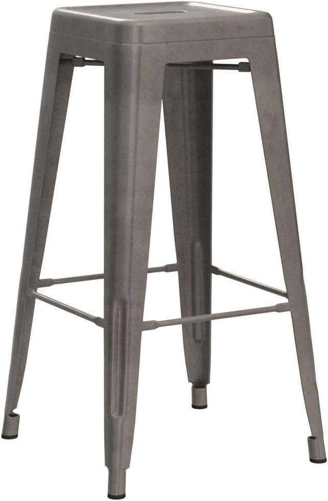 FDW 30 Inches Bar Stools Set of 4 Bar Stools Counter Height Metal Stool Patio Stool Stackable Barstools Kitchen Counter Stool Indoor/Outdoor Stool Metal Bar Stools Moden Dining Chairs