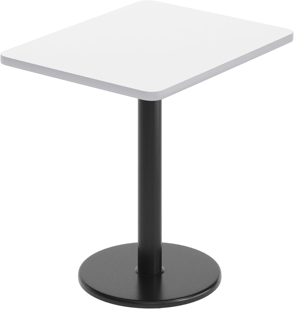 Flash Furniture Graniss 24'' x 30'' Rectangular White Laminate Table Top with 18'' Round Table Height Base