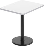 Flash Furniture Graniss 24'' x 30'' Rectangular White Laminate Table Top with 18'' Round Table Height Base