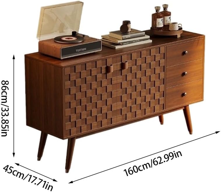 Entryway Cabinet Solid Wood Sideboard, Bar Buffet Cabinet, Living Room Bookcase, Suitable for Corridors, Dining Rooms, and Bedrooms Sideboard Storage Cabinet(M:160 * 45 * 86cm)