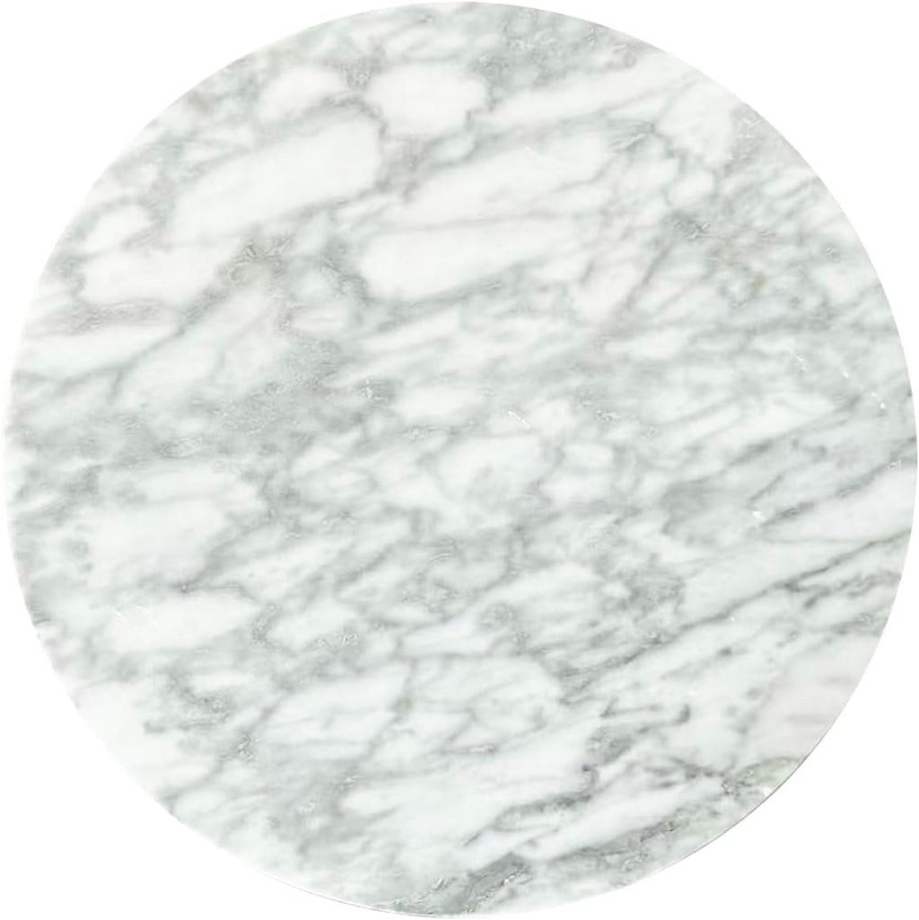 COVLON Nature Marble Drink Table, Pedestal Table, Small Round Side Table, Martini Table for Living Room, Bathroom, Small Space, Black 1