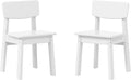 WestinTrends Tiny Terraces Outdoor HDPE Kids Modern Plastic Toddler Dining Chairs (Set of Two), White