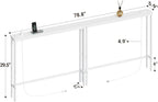ELYKEN 2 Pack 5.9" Narrow Console Sofa Table with Power Outlets, Total 78.8” Long Behind Couch Table with Charge Station and 4.9’ Extension Cord for Living Room, 5.9" D x 78.8”W x 29.5”H, White