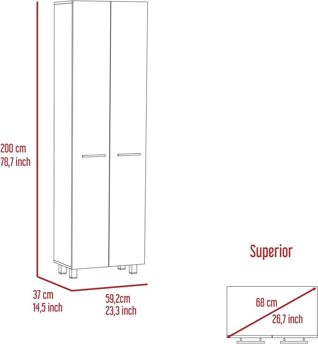 Freestanding Pantry Cabinet, Storage Sideboard Locker with Five Interior Shelves,for Kitchen Home