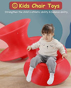 360 Swivel Gyro Chair for Kids, Rotating Sensory Balance Seat, Heavy Duty PE Rubber Tumbler Toy, Indoor Outdoor Play Equipment, Light Grey, 220 Lbs Capacity