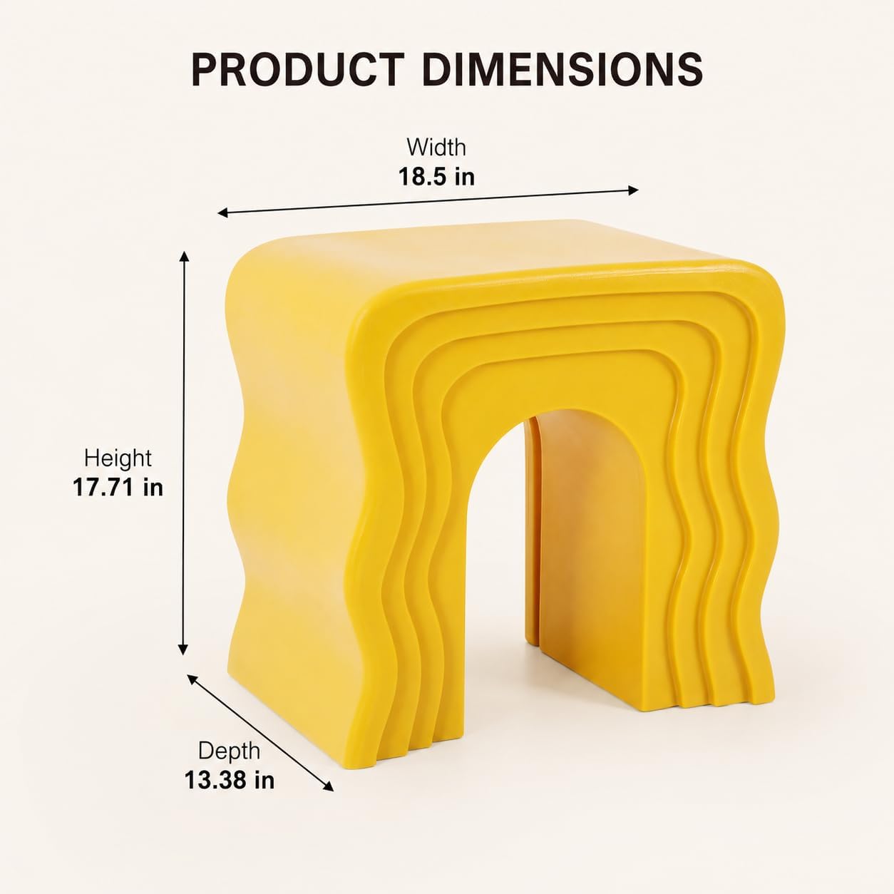 Modern Arch Stool, Creative Side Table Modern Minimalist End Table, 18.5 Inch Sofa Side Table for Bedroom, Living Room, Office (Ginger Color)