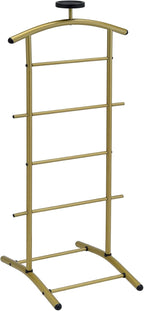 KB Designs - Suit & Tie Freestanding Valet Stand Clothing Organizer Rack, Gold