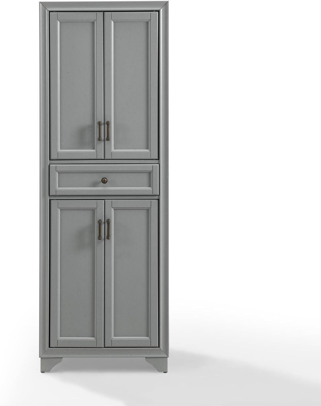 HomeStock Kitchen Pantry Cabinet - Large Storage, Adjustable Shelves, Distressed Gray Finish