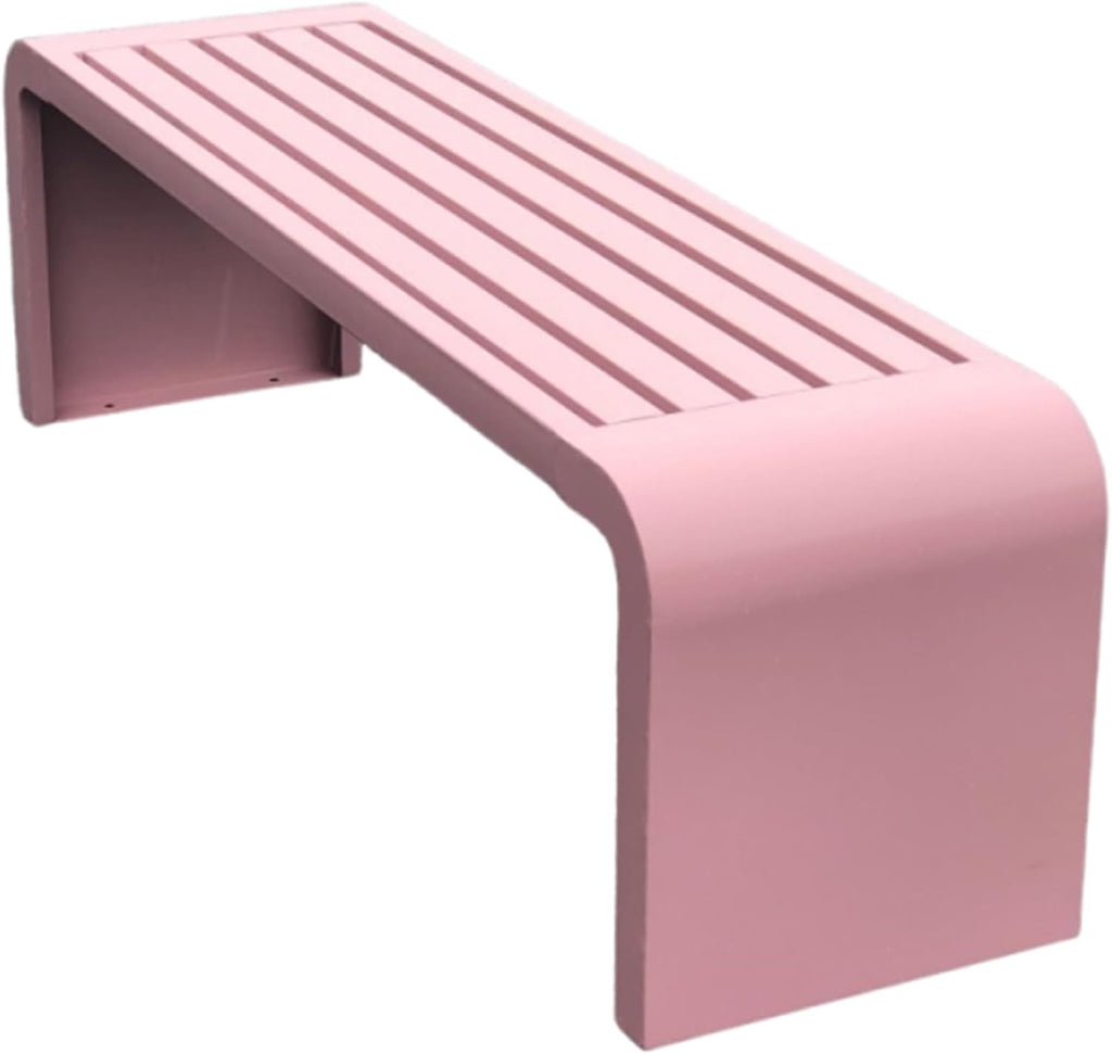 Outdoor Metal Bench, Made of Stainless Steel, with a Thickened and Widened seat, Suitable for Parks, playgrounds, Shopping malls, and bookstores Pink 180cm