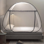 Mengersi Mosquito Net Pop Up Tent for Bed,Bed Canopy with Net Bottom,Mosquito Netting Bed Tent,Bed,Suit for Indoor Outdoor,Camping Tent,Insect Screen(Full/Queen, Gray)