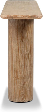 Jennifer Taylor Home Sonoma 72" Reclaimed Pine Split-Pillar Console Table, Rustic Greige Brown Reclaimed Pine Wood
