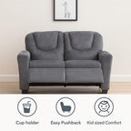 Naomi Home Suri Kids Recliner Loveseat – Comfortable 2-Seater Kids Recliner with Dual Cup Holders, Footrests, Soft Microfiber, Stable Frame, Assembly