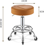 360°Swivel Stool Chair-Heavy Round Rolling Stools with Wheels,Height Adjustable Counter,Thick Seat Padding Lash Chair（1 Piece）(Orange)