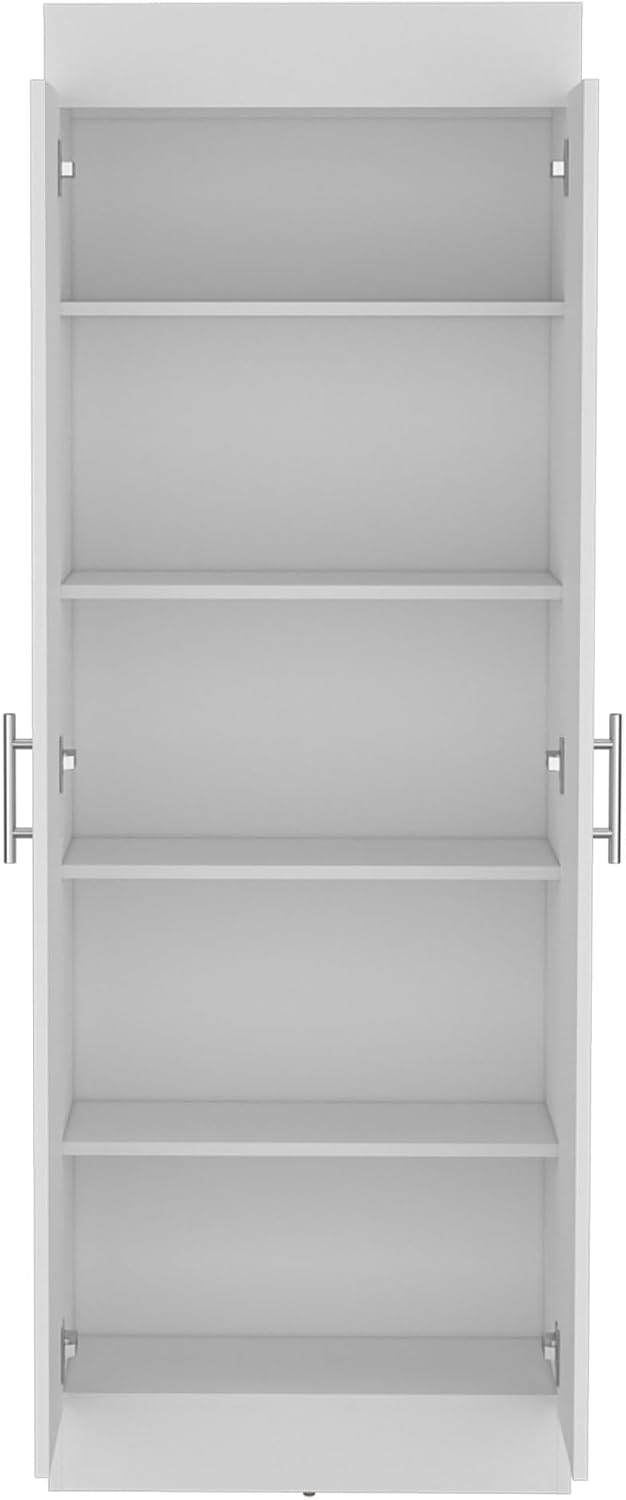 Contemporary Pantry Cabinet, Modern Storage Cabinet with 5 Internal Shelves and 2 Doors,for Kitchen Home