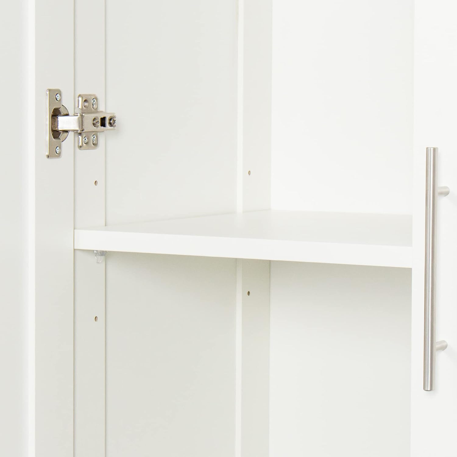 LUMISOL Modern Kitchen Pantry Cabinet with 2 Doors, Buffet Cupboards Sideboard with 4 Storage Spaces, Kitchen Hutch for Living Room Dining Room, White
