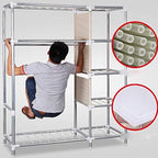 Simple Wardrobe Reinforced Thicken Cloth Sturdy Steel Frame Assembly Oxford Locker Hanging