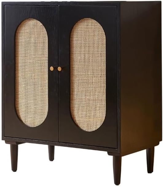 Entryway Cabinet Wooden Storage Cabinet Modern Sideboard Rattan Dining Sideboard Living Room Small Entrance Tea Cabinet Sideboard Storage Cabinet