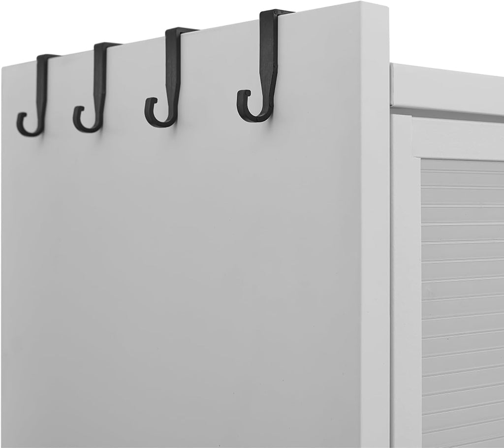 73" Tall Pantry Cabinet with Flip Door & Pegboard – 6-Tier Metal Storage Cabinet, Anti-Tip Design Freestanding Hutch for Kitchen, Dining & Living Room Organizer (White)