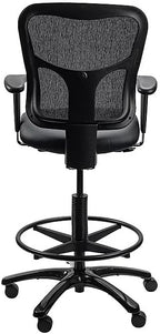 Tempur-Pedic TP8200 Drafting Stool with Backrest and Footrest with Lumbar Support, Black Vinyl