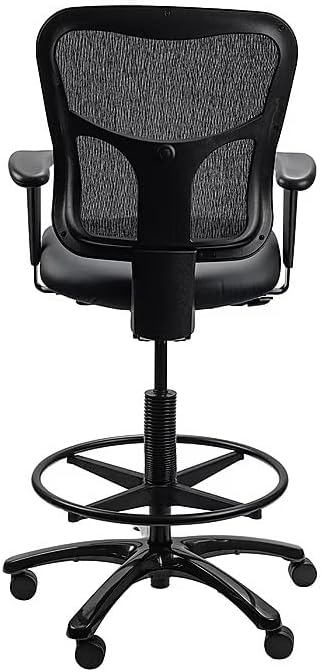 Tempur-Pedic TP8200 Drafting Stool with Backrest and Footrest with Lumbar Support, Black Vinyl