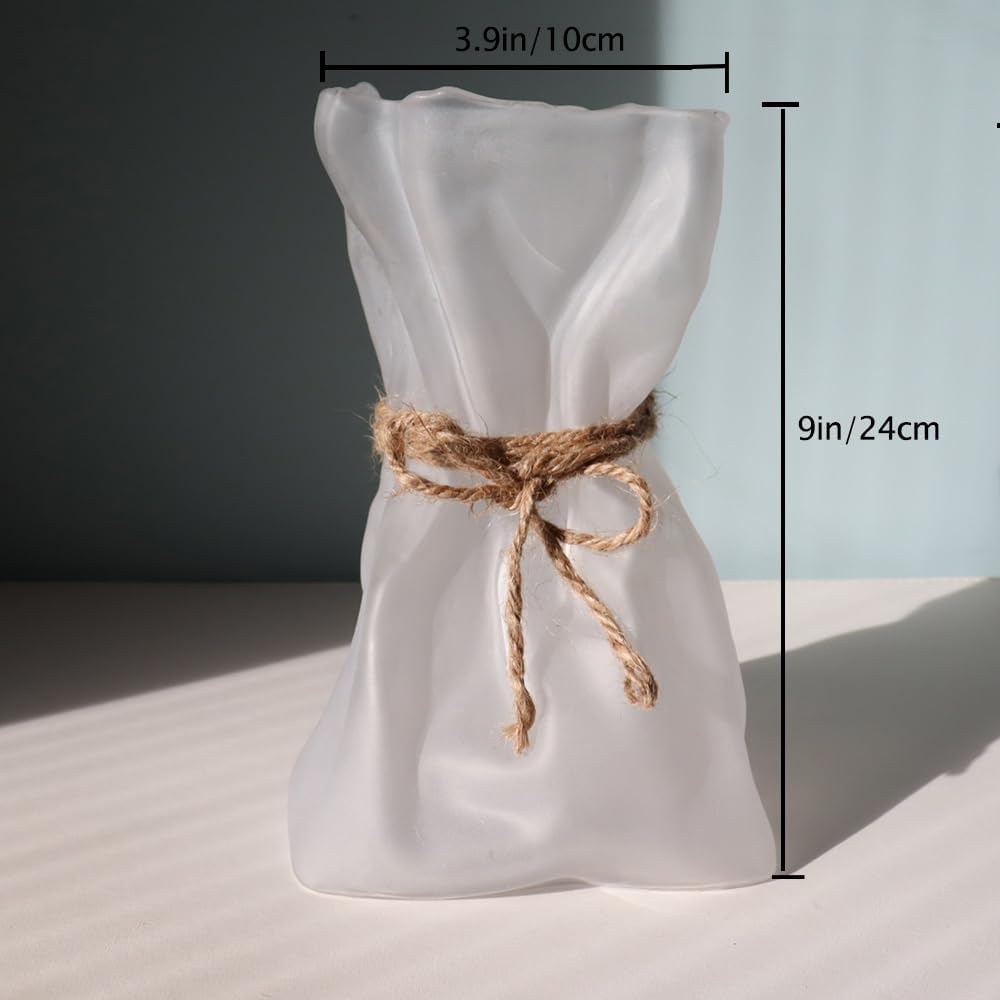 Kaitnax Glass Vases Irregular Shaped Flower Vase Art Decorative Flower Vase for Wedding, Dinning, Bookshelf, Home Decoration or Gift