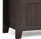 SIMPLIHOME Acadian Solid Wood 36 inch Wide Small Storage Bench and 31.5 inch Wide Shoe Storage Cabinet in Brunette Brown for the Living Room, Entryway, and Family Room, Transitional Style