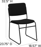 Flash Furniture 5 Pack HERCULES Series 500 lb. Capacity High Density Black Fabric Stacking Chair with Sled Base