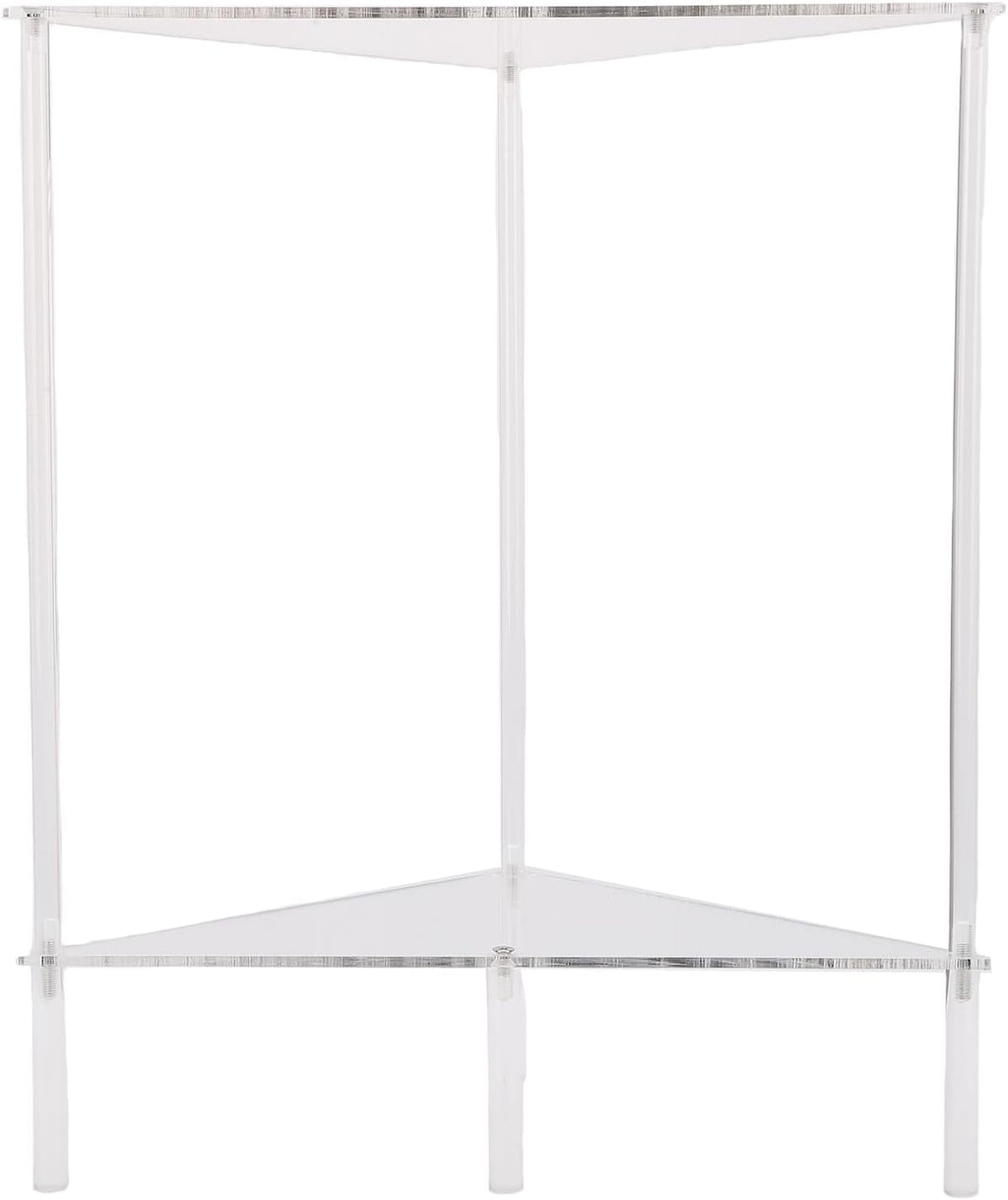 banapoy Acrylic End Table, 2 Tier Clear Corner Side Table, Small Corner Shelf Stand Display Rack, for Living Room, Bedroom, Bathroom, 11.8x19.7in
