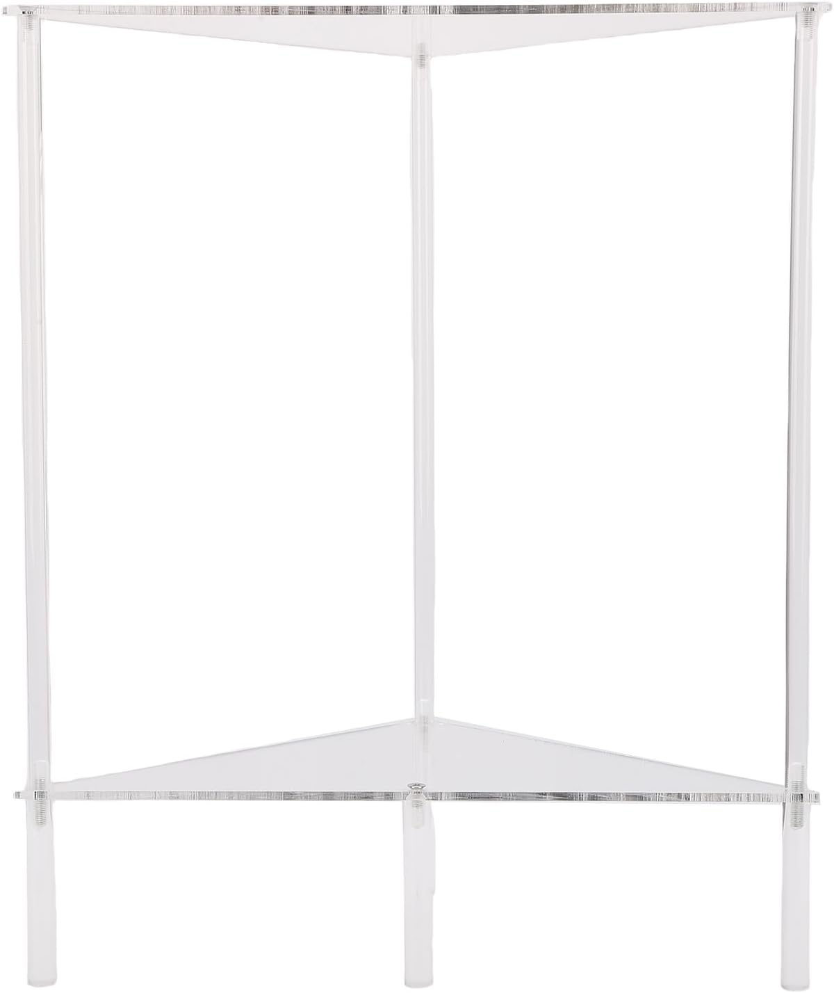 banapoy Acrylic End Table, 2 Tier Clear Corner Side Table, Small Corner Shelf Stand Display Rack, for Living Room, Bedroom, Bathroom, 11.8x19.7in