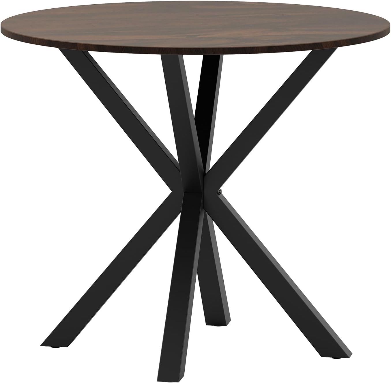 Giantex 36" Round Dining Table for 4, Farmhouse Kitchen Table with Rubber Wood Legs, Adjustable Foot Pads, Dining Room Tables for Dinette, Small Space, Dinner, Living Room, Restaurant, Espresso