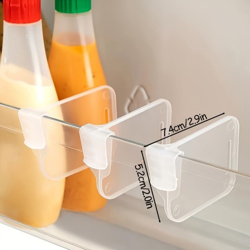 10 Pcs Thick Adjustable Transparent Refrigerator Side Door Organizers, Multifunctional Storage Space Saver Bins