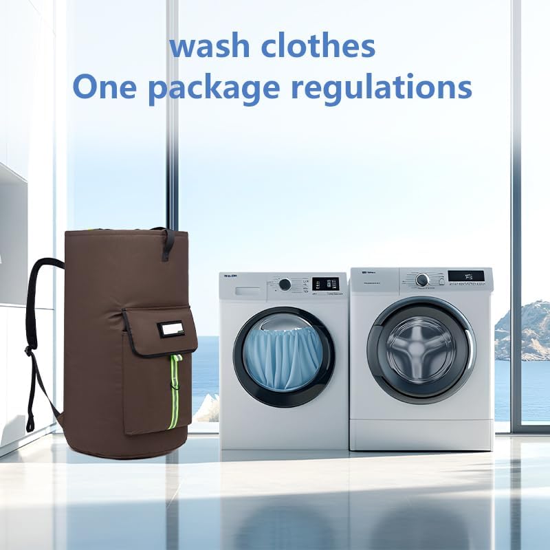Extra-Large Heavy Duty Laundry Bag Backpack - Drawstring Closure (Grass Green)