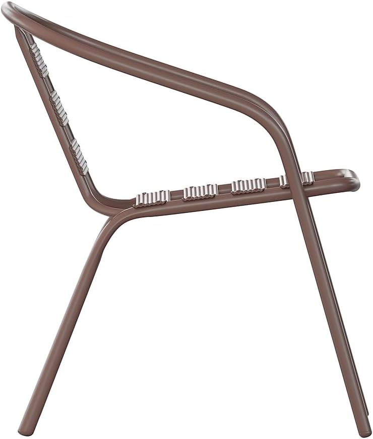 Flash Furniture Lila Bronze Metal Restaurant Stack Chair with Metal Slats