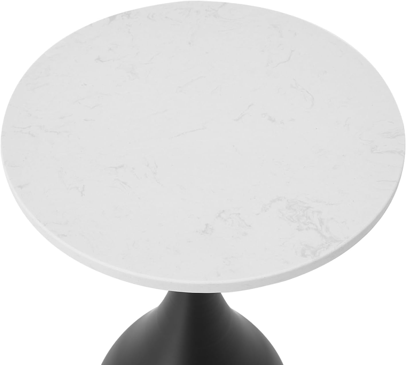 Modern Round Side Table,Small Drink Table,Accent End Table for Small Space Living Room,Bedroom,White,Black