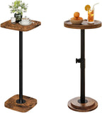 CHOEZON Small Side Table and Height Adjustable Drink Table Bundle, for Small Space, Sofa, Living Room, Bedroom, TBZ24BF-TBZ31BF