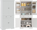 71.7 Inch Kitchen Pantry Cabinet,Freestanding High Cupboard Bathroom Storage Cabinet with 2 Drawer & Cabinets, 3 Adjustable Shelves, 6 Door Shelves,for Living Room, Kitchen White
