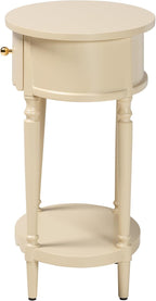 Bali & pari Liba End Table - 1-Drawer Accent Table with Scalloped Detailing and Open Shelf Storage for Hallway, Entryway, and Living Room