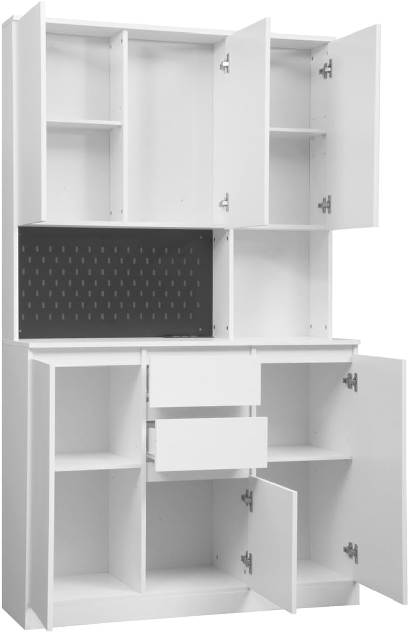 74” Kitchen Sideboard with Charging Function with 6 Doors, 3 Shelves and 2 Drawers, Multifunctional Cabinet for Living Room and Dining Room,for Kitchen