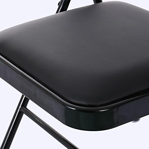 Karl home 6 Pack Black Folding Chairs with Padded Seats for Outdoor & Indoor, Portable Stackable Commercial Seat with Steel Frame for Events Office Wedding Party, 330lbs Capacity