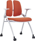Ergonomic Folding Office Chair with Wheels Portable Study Conference Training Chair for Home Office Compact Lightweigh