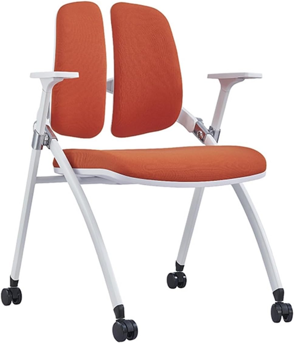 Ergonomic Folding Office Chair with Wheels Portable Study Conference Training Chair for Home Office Compact Lightweigh