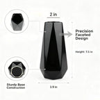 Modern Black Ceramic Vase, 7.5 Inch Geometric Flower vases, Minimalist Design for Table Shelf Centerpiece Home Decor Fit for Housewarming, Weddings, Birthday,Christmas